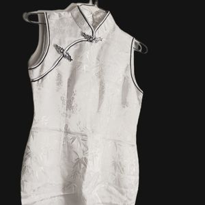 Light White Chinese Cheongsam Top